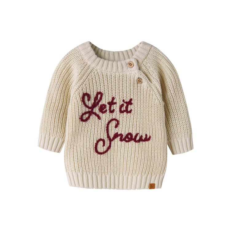 Lil’ Atelier BABY Strick Cardigan – Turtledove Let It Snow