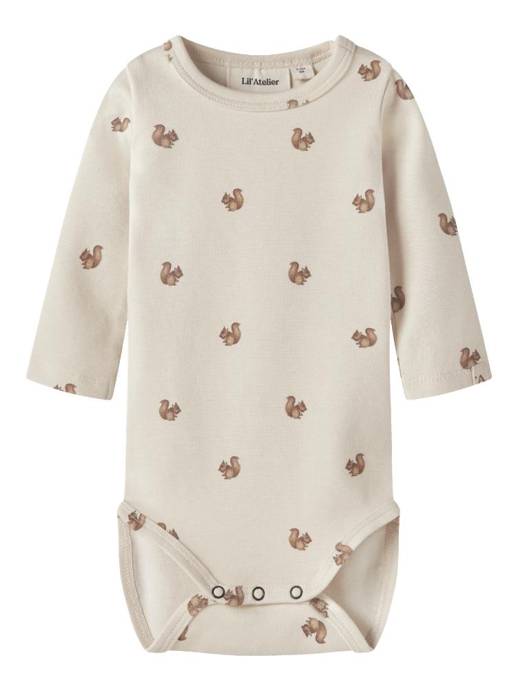 Lil’ Atelier BABY Langarm Body – Turtledove Squirrel - 1