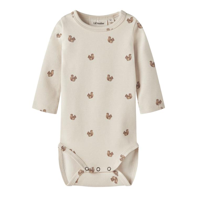 Lil’ Atelier BABY Langarm Body – Turtledove Squirrel