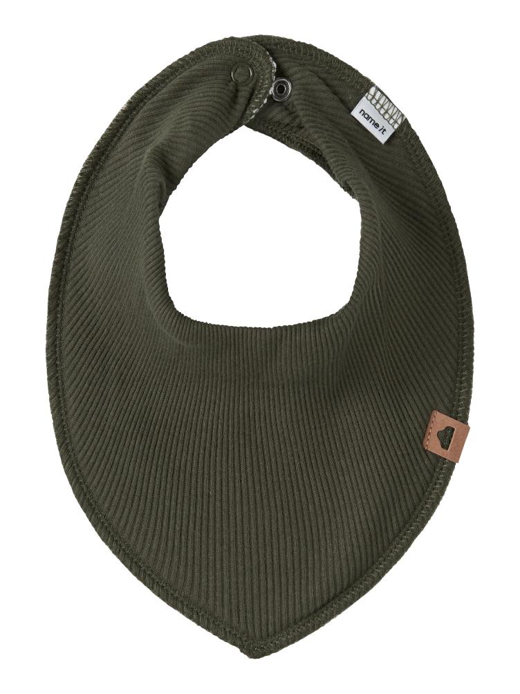 NAME IT Baby Scarf Bib – Olive Night - 0