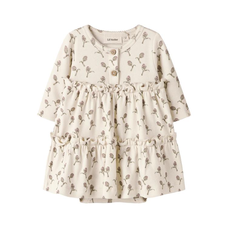 Lil’ Atelier BABY Bodykleid – Turtledove Artichoke