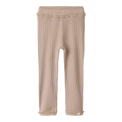 Lil’ Atelier – Slim Fit Leggings mit Spitzenabschluss