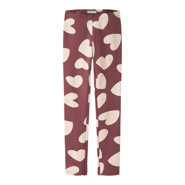NAME IT KIDS Leggings – Wild Ginger Pastel Rose Big Hearts