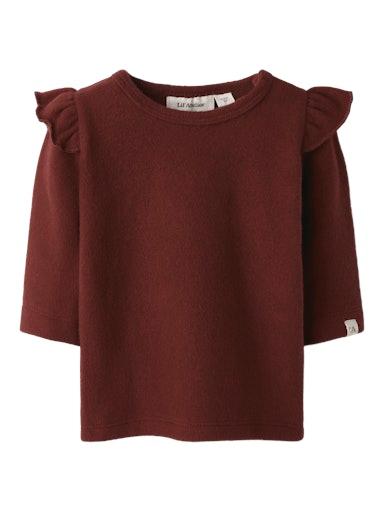 SALE I Langarmshirt Slim Fit – aus Bio-Baumwolle mit Rüschen - 0