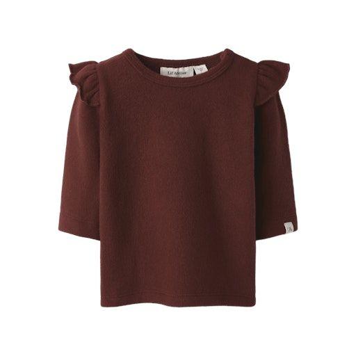 SALE I Langarmshirt Slim Fit – aus Bio-Baumwolle mit Rüschen