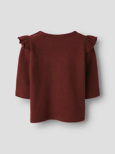 SALE I Langarmshirt Slim Fit – aus Bio-Baumwolle mit Rüschen - 1