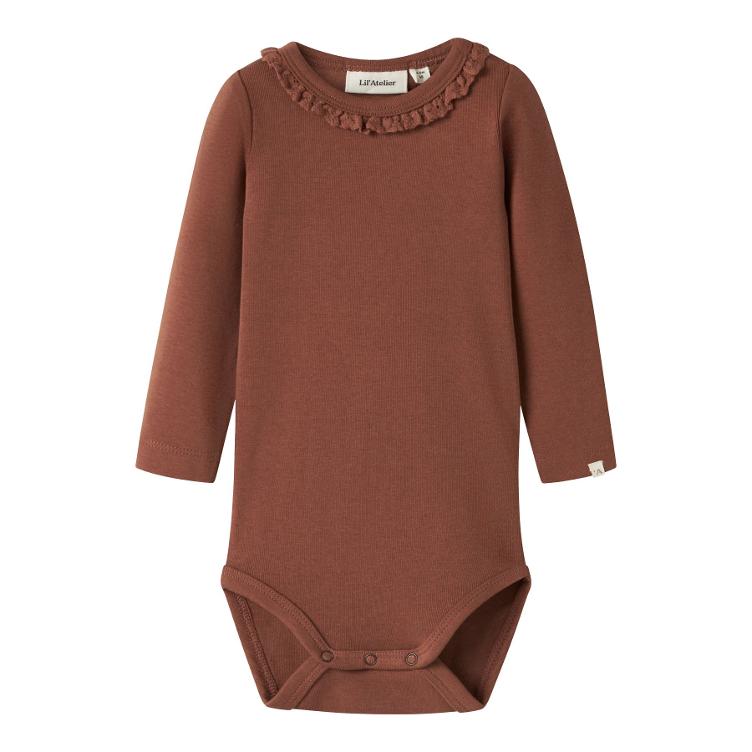 Lil’ Atelier BABY Langarm Body – Red Maple Syrup