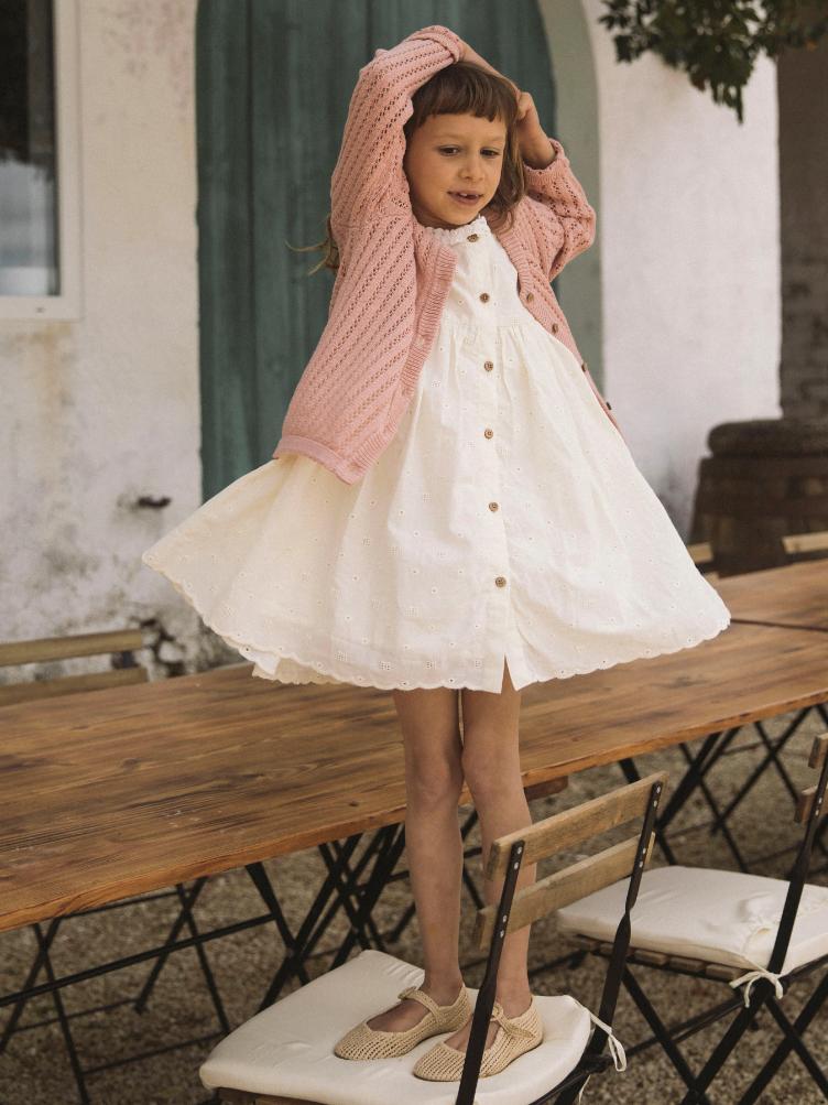 Lil’ Atelier Kinder Kleid Flores – Coconut Milk - 5
