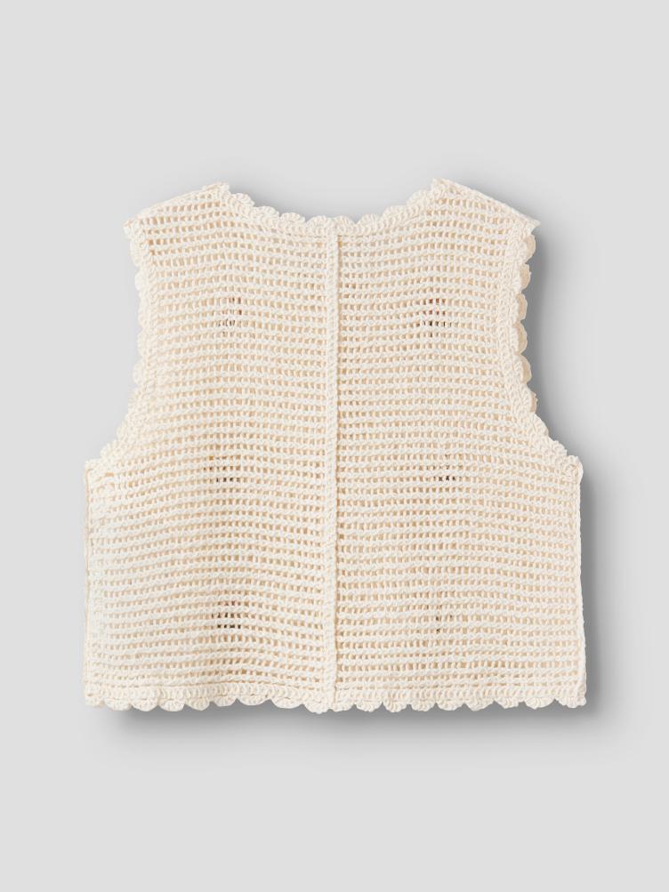 Lil’ Atelier Flora Strickweste – Coconut Milk - 1