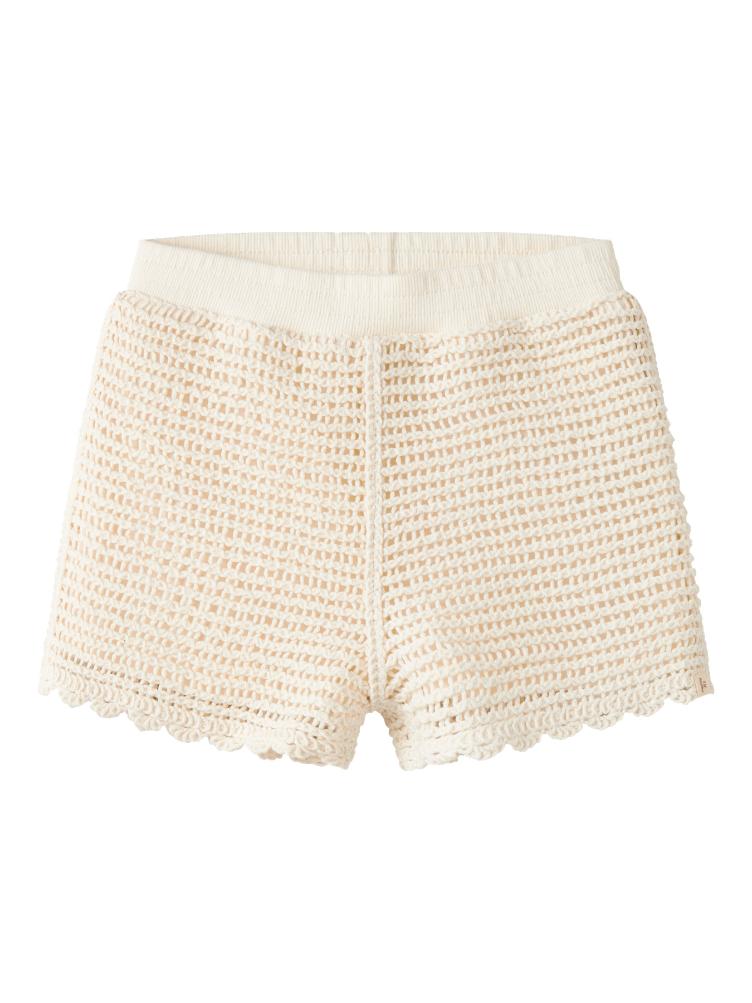 Lil’ Atelier Flora Knit Shorts – Coconut Milk - 0