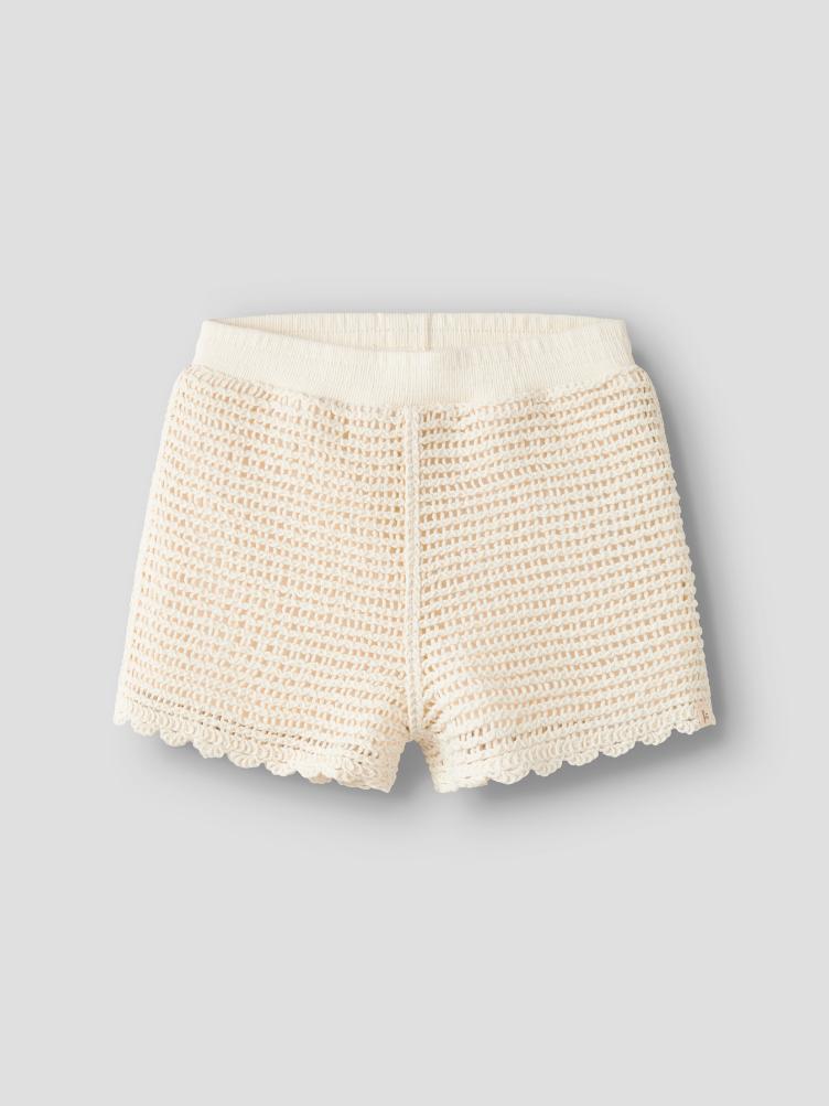 Lil’ Atelier Flora Knit Shorts – Coconut Milk - 1