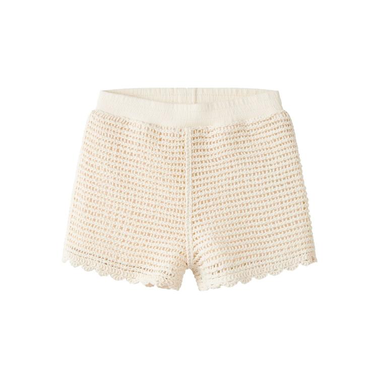 Lil’ Atelier Flora Knit Shorts – Coconut Milk