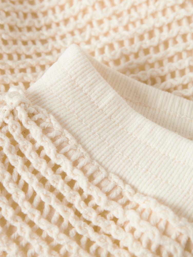 Lil’ Atelier Flora Knit Shorts – Coconut Milk - 2