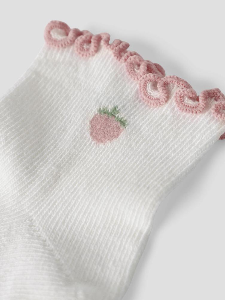 Lil’ Atelier Baby Socken Fiducia – Coconut Milk Strawberry - 2