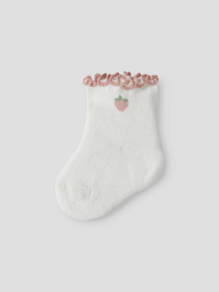 Lil’ Atelier Baby Socken Fiducia – Coconut Milk Strawberry - 1
