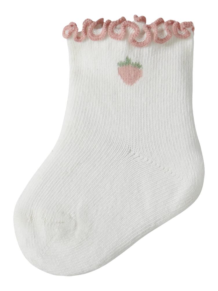 Lil’ Atelier Baby Socken Fiducia – Coconut Milk Strawberry - 0