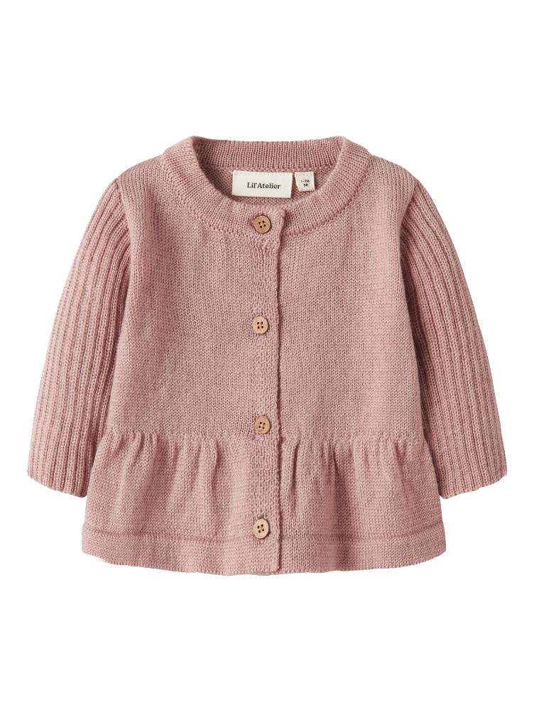 Lil’ Atelier BABY Strick Cardigan aus 100 % Merinowolle – Fawn - 3