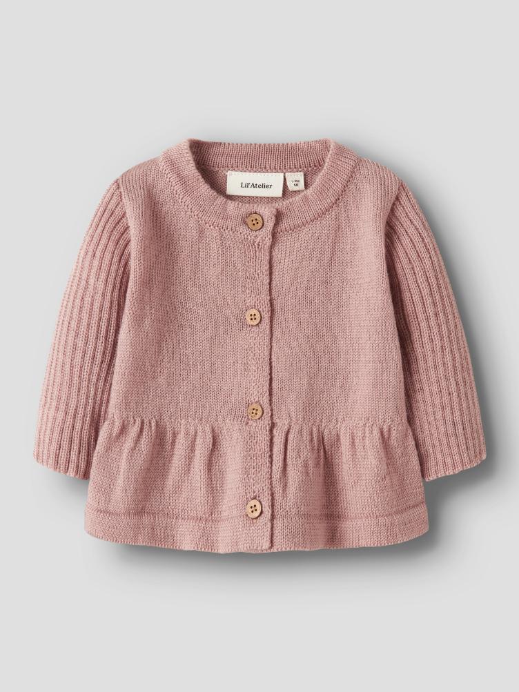 Lil’ Atelier BABY Strick Cardigan aus 100 % Merinowolle – Fawn - 4