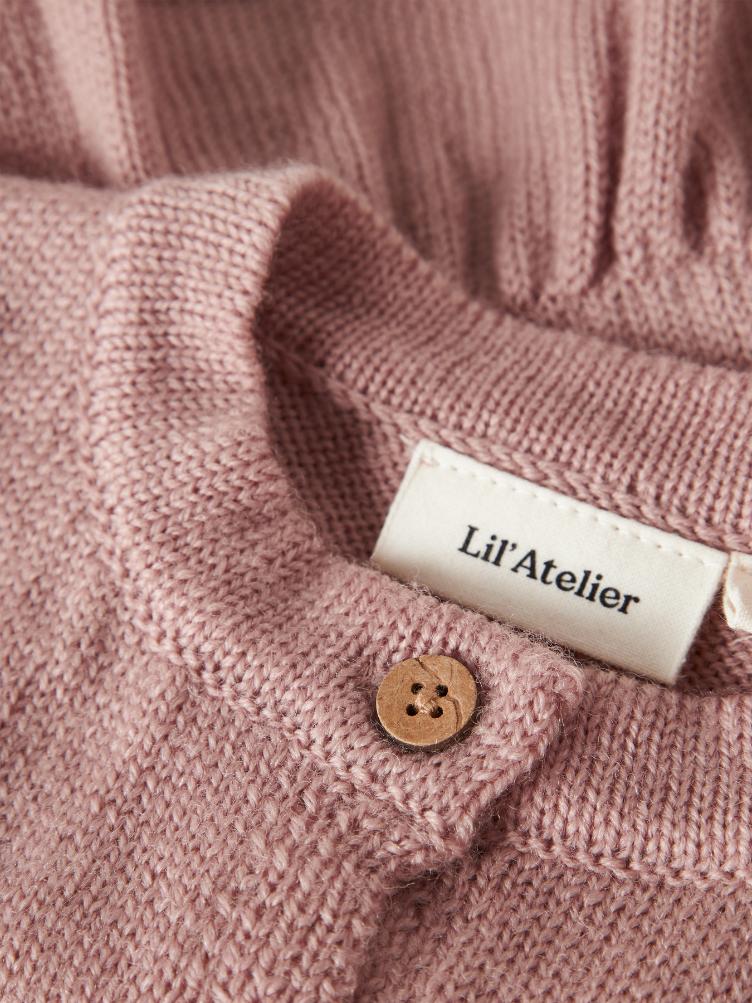 Lil’ Atelier BABY Strick Cardigan aus 100 % Merinowolle – Fawn - 2