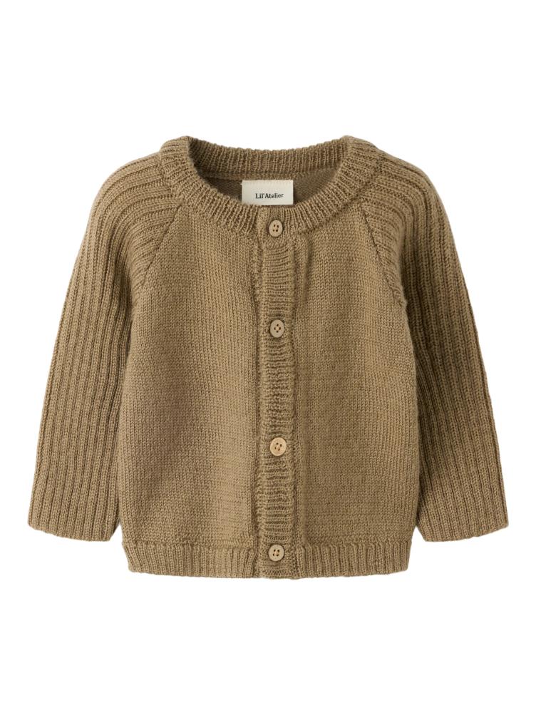 Lil’ Atelier Baby Strick Cardigan aus 100 % Merinowolle – Sepia Tint - 1