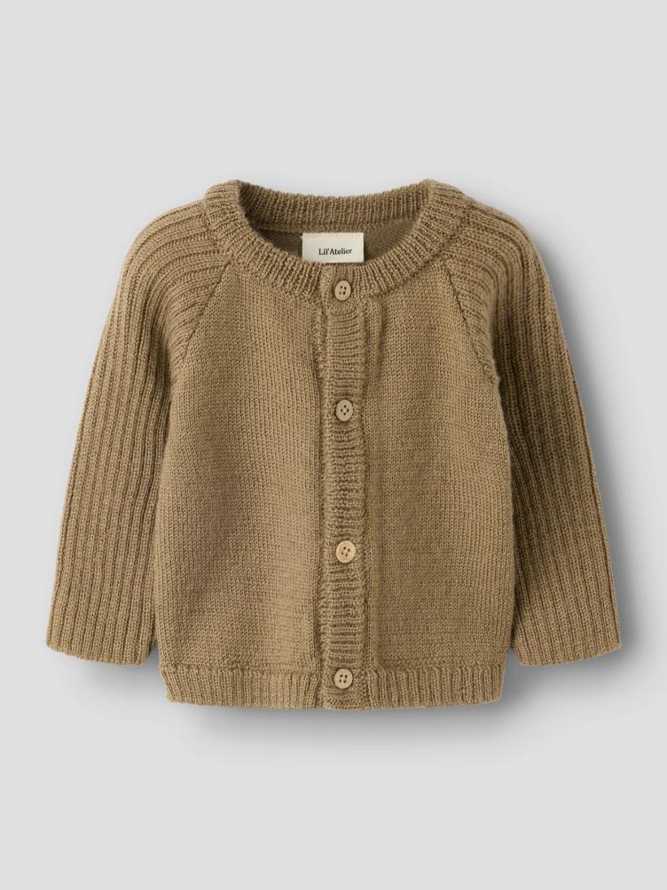 Lil’ Atelier Baby Strick Cardigan aus 100 % Merinowolle – Sepia Tint - 2