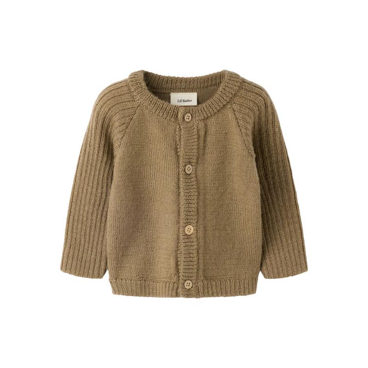 Lil’ Atelier Baby Strick Cardigan aus 100 % Merinowolle – Sepia Tint