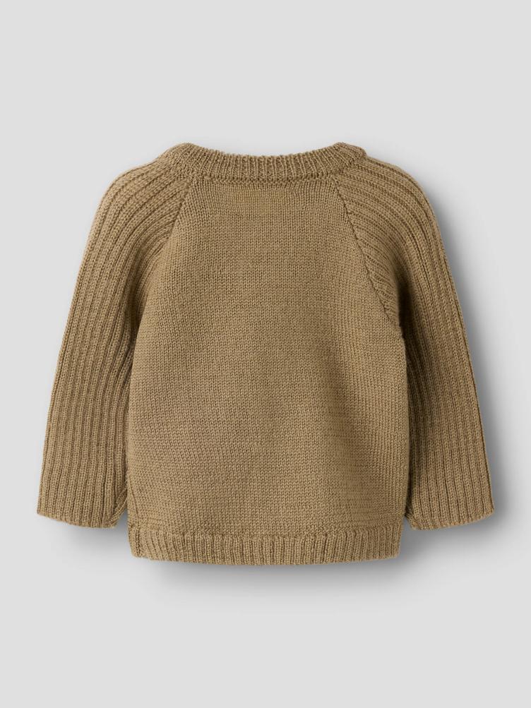 Lil’ Atelier Baby Strick Cardigan aus 100 % Merinowolle – Sepia Tint - 0