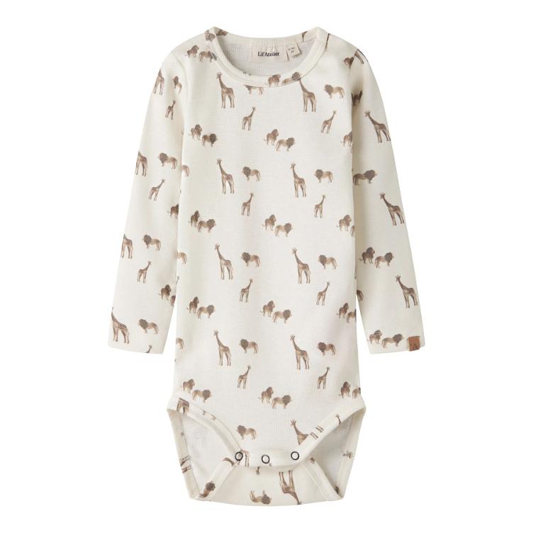 Baby Langarm Body aus Bio-Baumwolle & TENCEL™ – Ripp-Jersey mit Allover-Print Lil’ Atelier