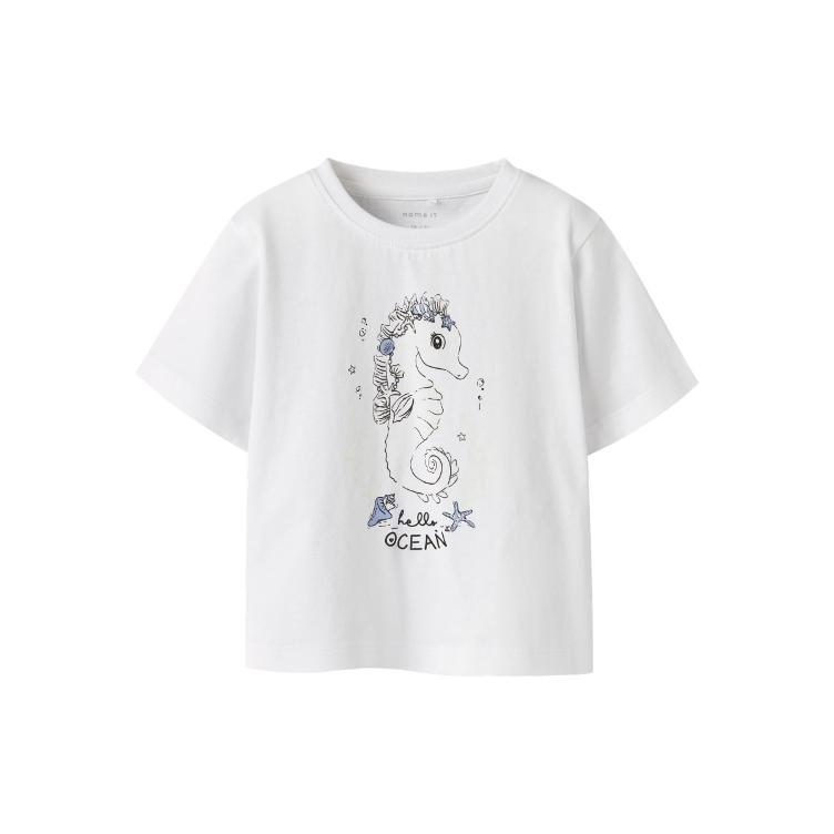Name It Mädchen T-Shirt mit UV-Print – Bright White