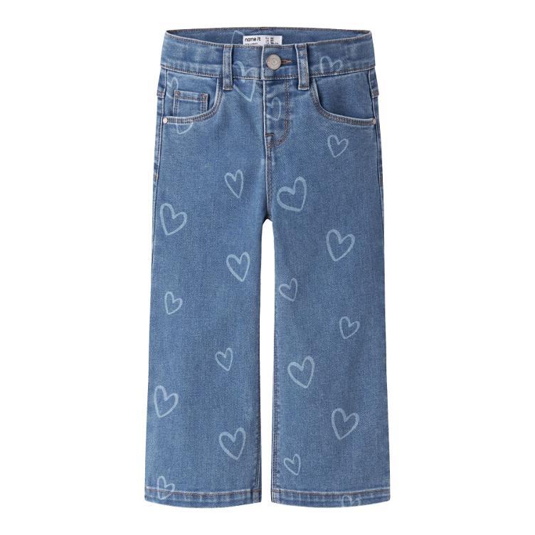 NAME IT Jeans Wide Leg Fit – Medium Blue Denim Heart