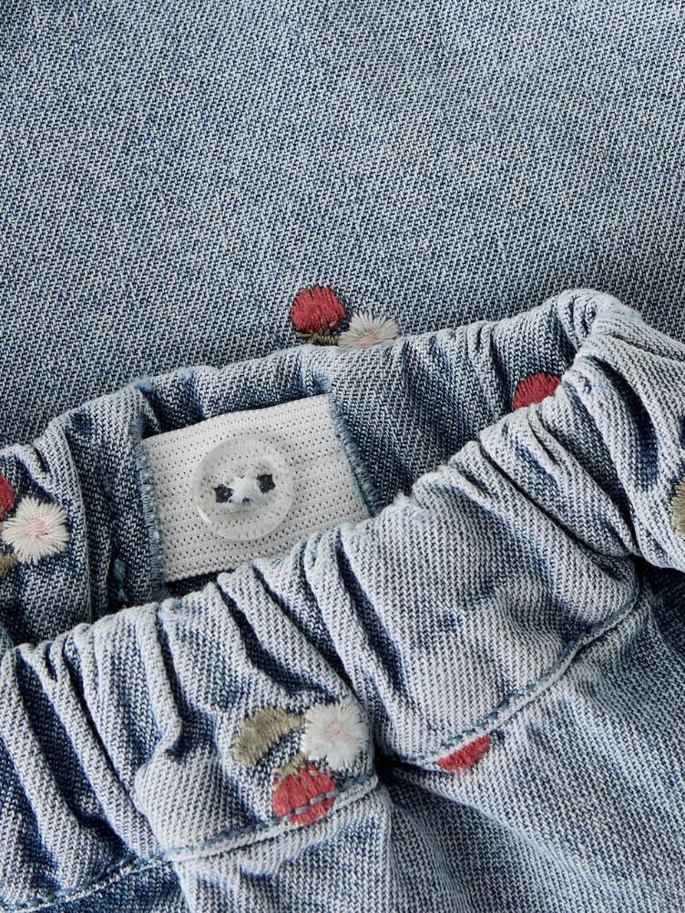 Lil’ Atelier MINI Denim Shorts mit Stickerei – Medium Blue - 2