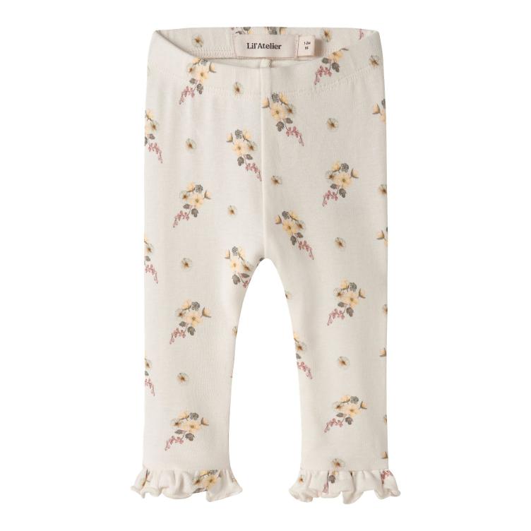 Lil’ Atelier Baby Leggings Gayo – Coconut Milk Flower