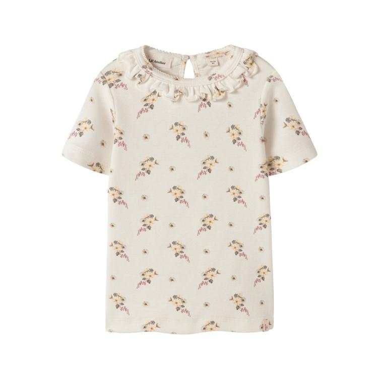Lil’ Atelier Mädchen Top Gayo – Coconut Milk Flower