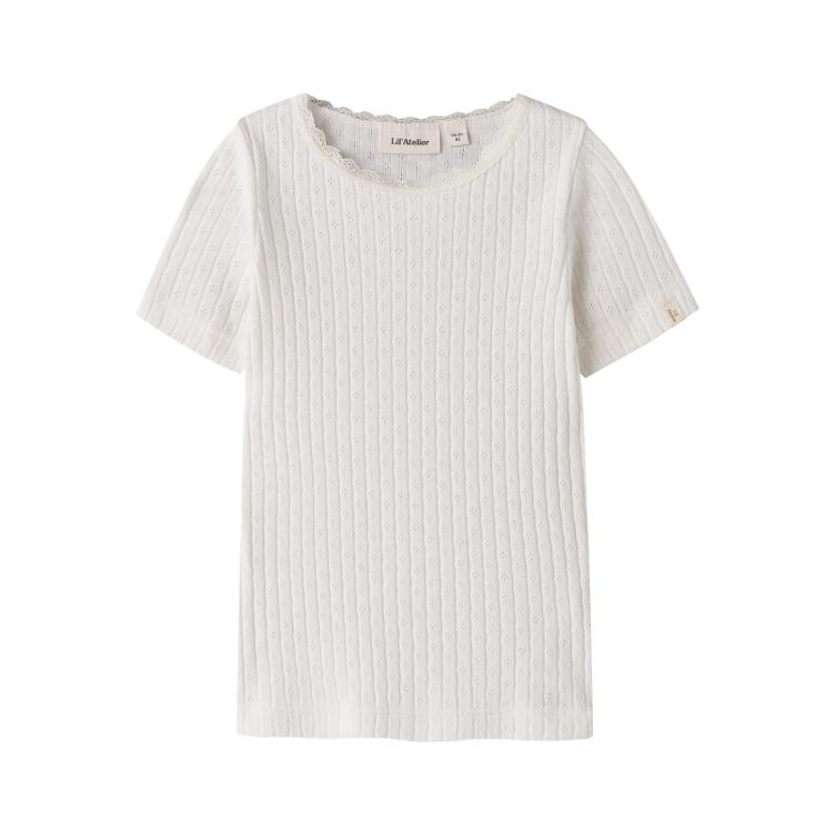 Lil’ Atelier Mädchen T-Shirt Haldis – Coconut Milk