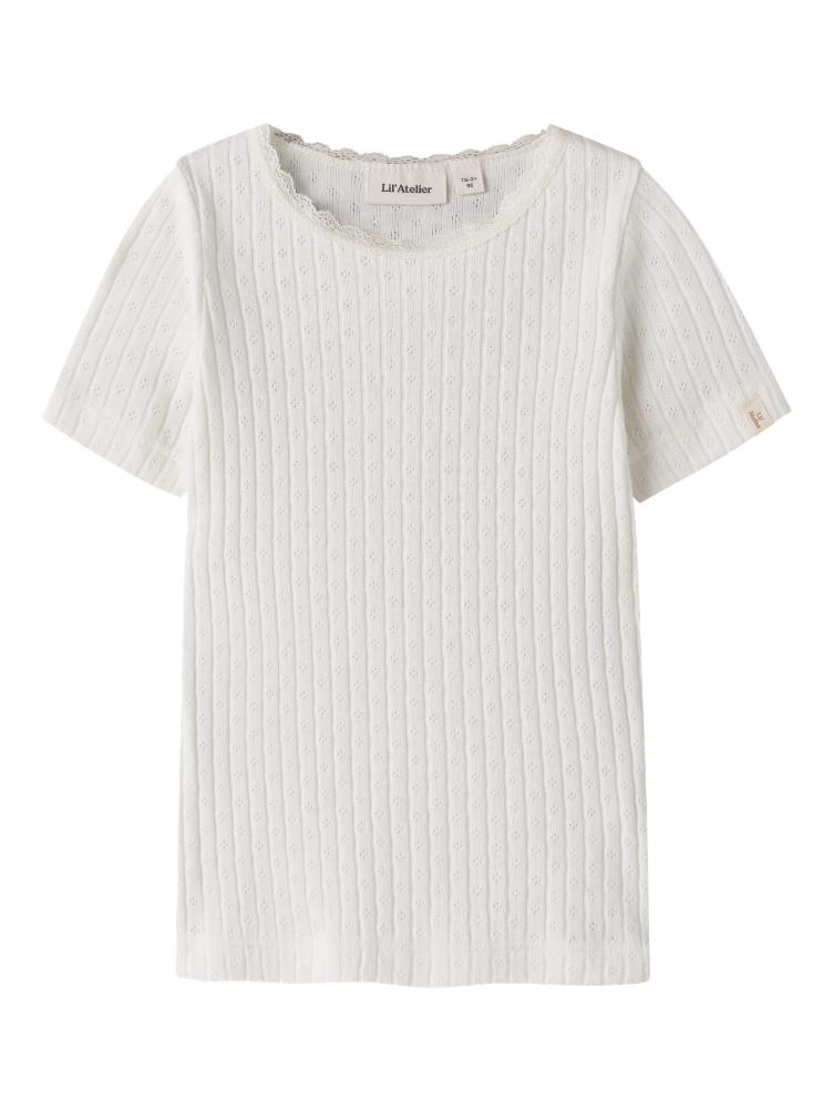 Lil’ Atelier Mädchen T-Shirt Haldis – Coconut Milk - 2