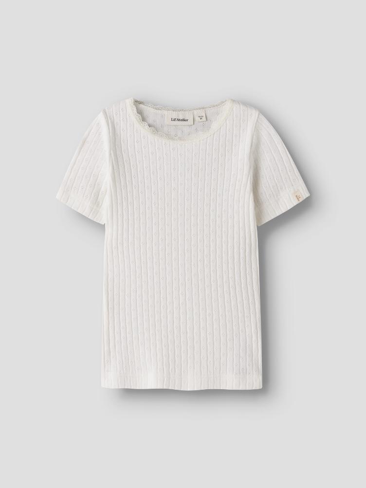 Lil’ Atelier Mädchen T-Shirt Haldis – Coconut Milk - 3