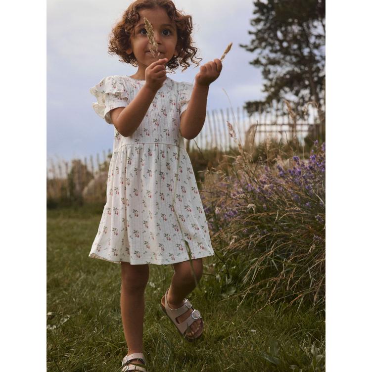 Lil’ Atelier Kleid Kurzarm – Coconut Milk Strawberry