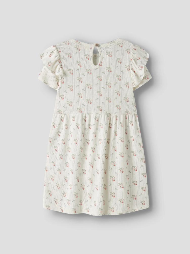 Lil’ Atelier Kleid Kurzarm – Coconut Milk Strawberry - 5
