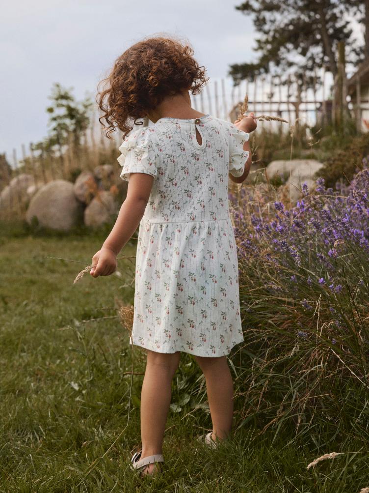 Lil’ Atelier Kleid Kurzarm – Coconut Milk Strawberry - 0