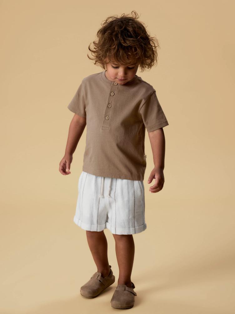 Lil’ Atelier MINI Kurzarm Top – Coca Mocha - 1