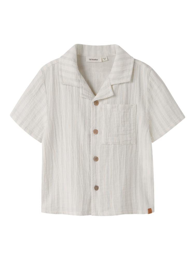 Lil’ Atelier Jungen Hemd Hagi – Coconut Milk Dusty Blue - 0