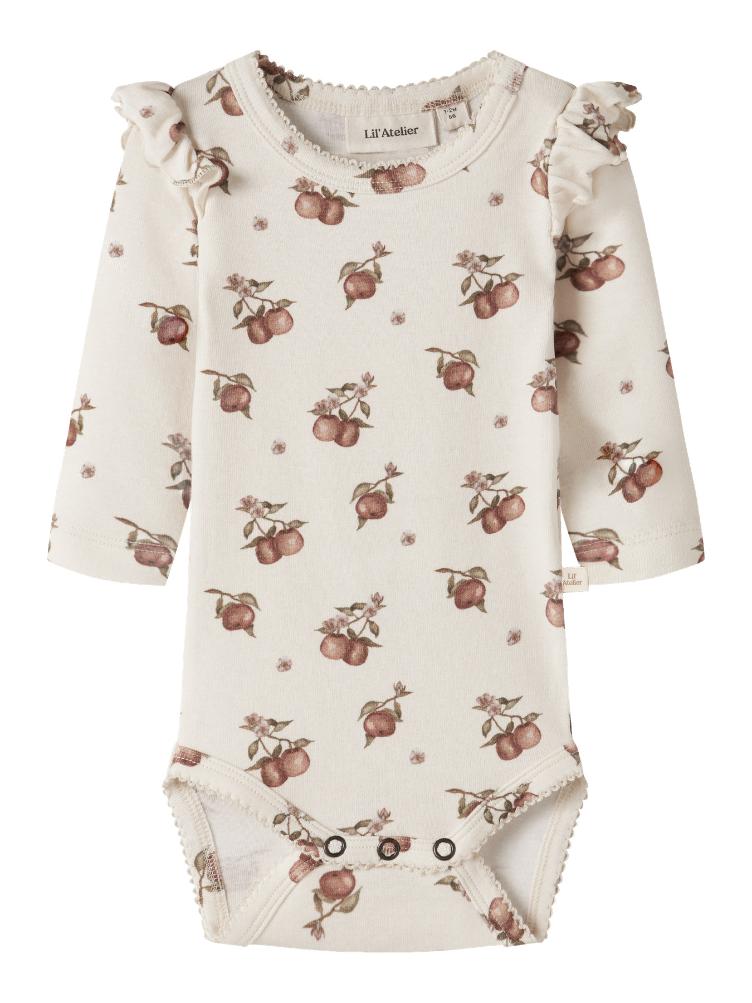 Lil’ Atelier BABY Langarm Body – Turtledove Apple - 0
