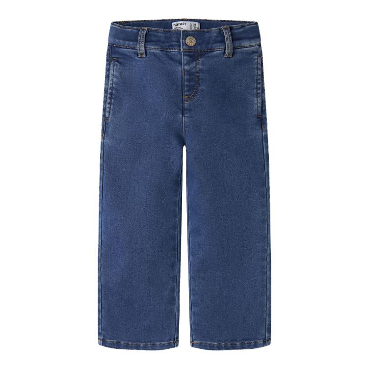 NAME IT Wide Fleece Jeans – Medium Blue Denim