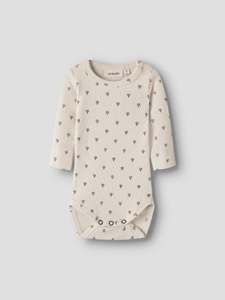 Lil’ Atelier BABY Langarm Body – Turtledove Air Balloon - 0