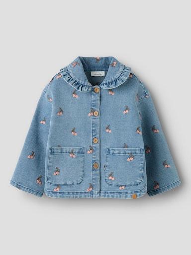 Mädchen Jeansjacke aus Bio-Baumwolle – mit Kirsch-Stickerei Lil’ Atelier - 3