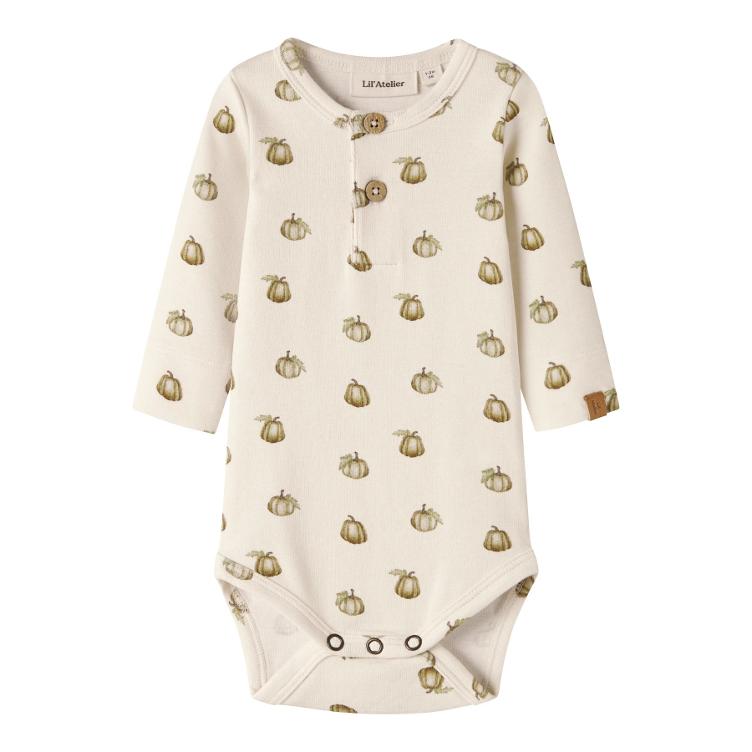 Lil’ Atelier BABY Langarm Body – Turtledove Pumpkin