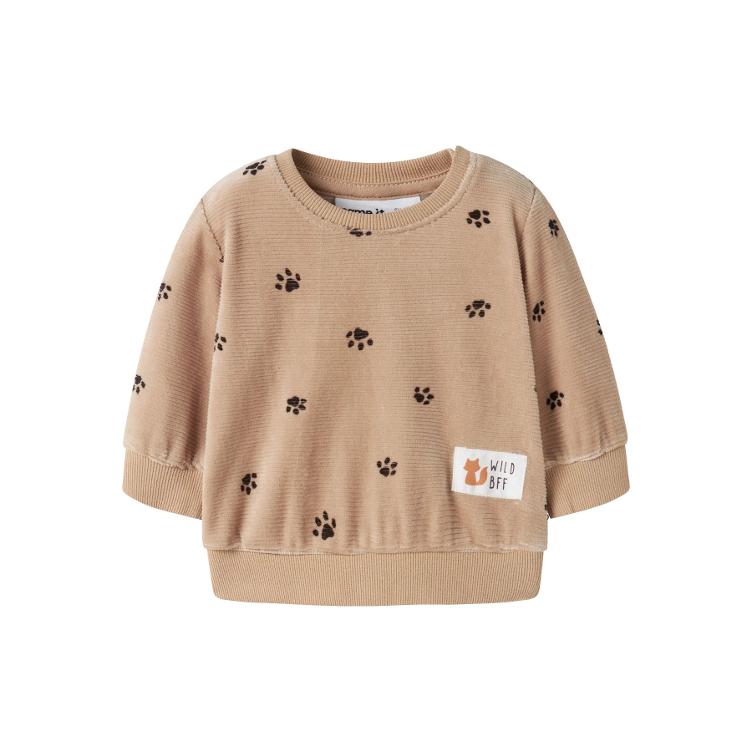 NAME IT BABY Velours Sweatshirt – Sesame