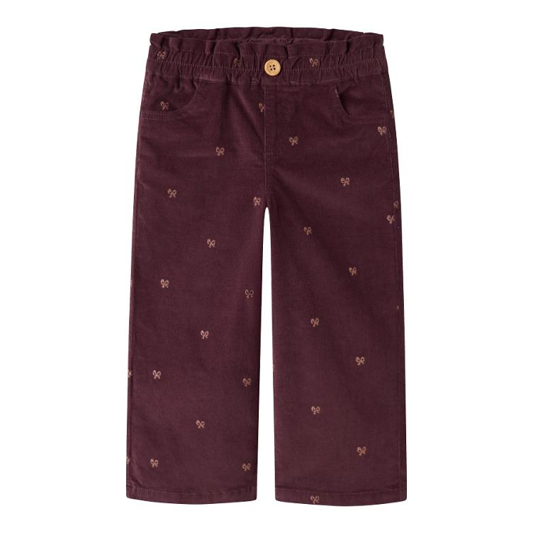 NAME IT Cordhose Wide Leg – Catawba Grape Glitter Bow