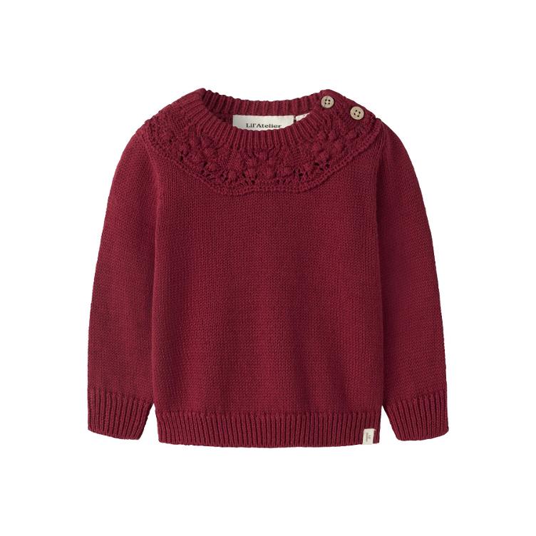 Lil’ Atelier BABY Strickpullover Loose Fit – Biking Red