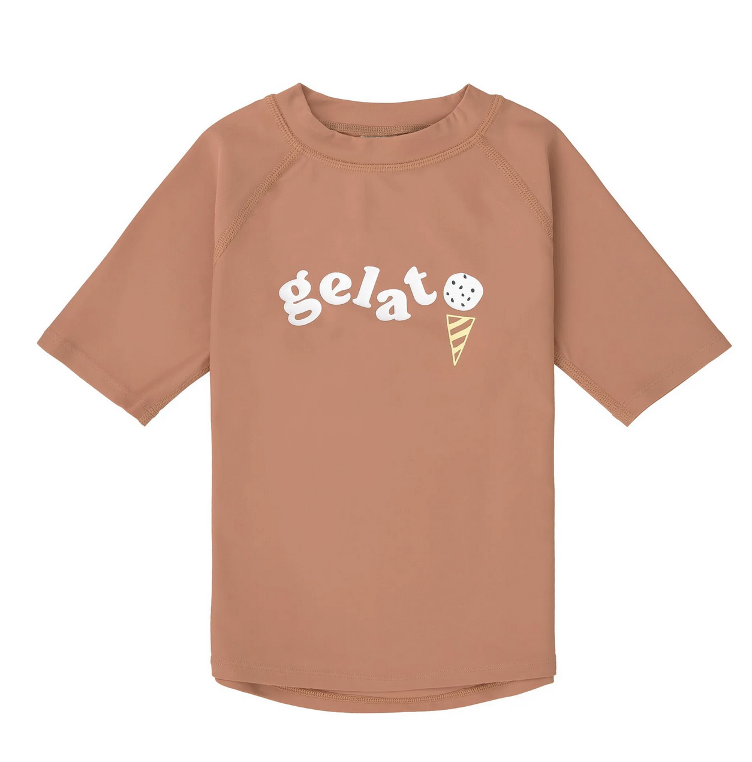 LÄSSIG Kinder UV Shirt Kurzarm – Braun - 1